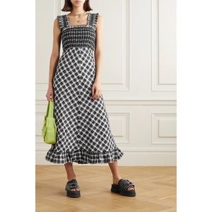 GANNI Plaid Seersucker Dress Size 40